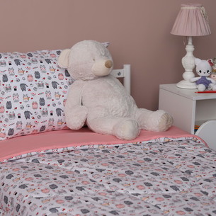 Детское постельное белье без пододеяльника с одеялом Sofi De Marko FUNNY KIDS хлопковый сатин V10 1,5 спальный