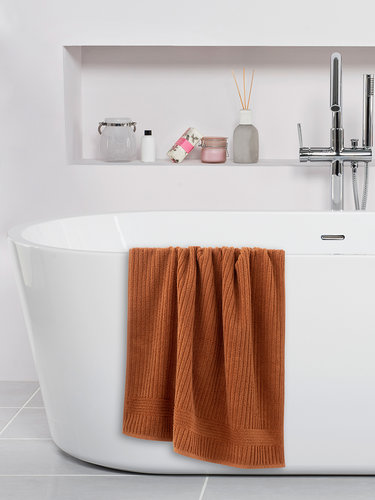 Полотенце для ванной Karna HARVEY хлопковая махра терракотовый 70х140, фото, фотография