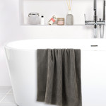 Полотенце для ванной Karna HARVEY хлопковая махра серый 50х90, фото, фотография