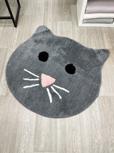 Коврик для ванной круглый Chilai Home CAT акрил fume 90х90, фото, фотография