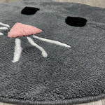 Коврик для ванной круглый Chilai Home CAT акрил fume 90х90, фото, фотография