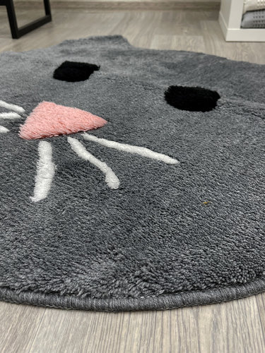 Коврик для ванной круглый Chilai Home CAT акрил fume 90х90, фото, фотография