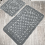 Набор ковриков для ванной прямоугольных Chilai Home BAMBI хлопок gri, фото, фотография