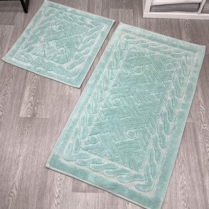 Набор ковриков для ванной прямоугольных Chilai Home DANIEL хлопок mint