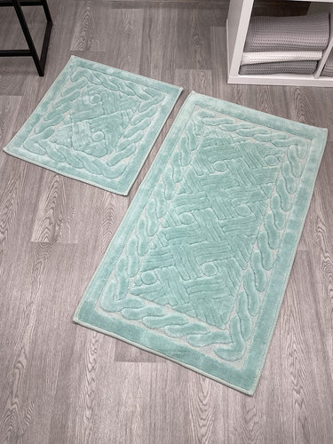 Набор ковриков для ванной прямоугольных Chilai Home DANIEL хлопок mint, фото, фотография