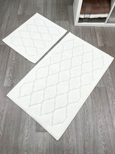 Набор ковриков для ванной прямоугольных Chilai Home DANTE хлопок ekru, фото, фотография