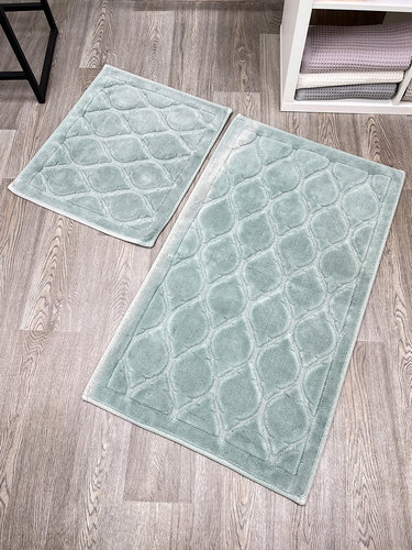 Набор ковриков для ванной прямоугольных Chilai Home DANTE хлопок mint, фото, фотография