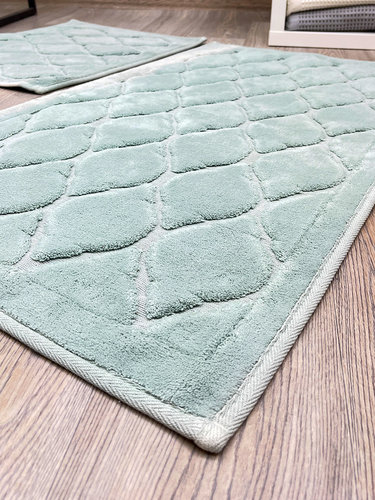 Набор ковриков для ванной прямоугольных Chilai Home DANTE хлопок mint, фото, фотография