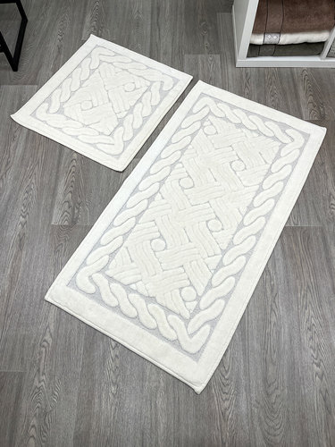 Набор ковриков для ванной прямоугольных Chilai Home DANIEL хлопок ekru, фото, фотография