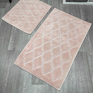 Набор ковриков для ванной прямоугольных Chilai Home LINO хлопок pudra