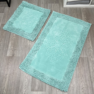 Набор ковриков для ванной прямоугольных Chilai Home PIANTE хлопок mint