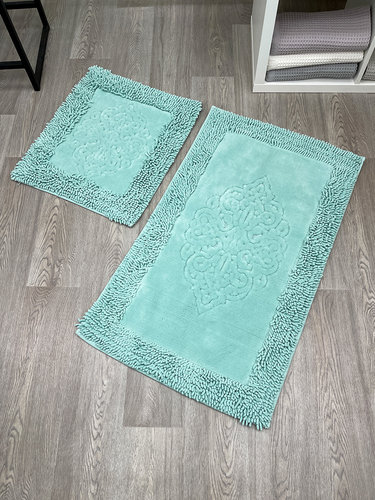 Набор ковриков для ванной прямоугольных Chilai Home PIANTE хлопок mint, фото, фотография